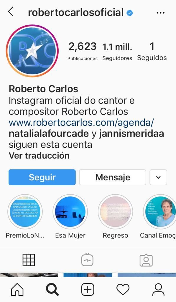 Roberto Carlos supera el millón de seguidores en Instagram -  