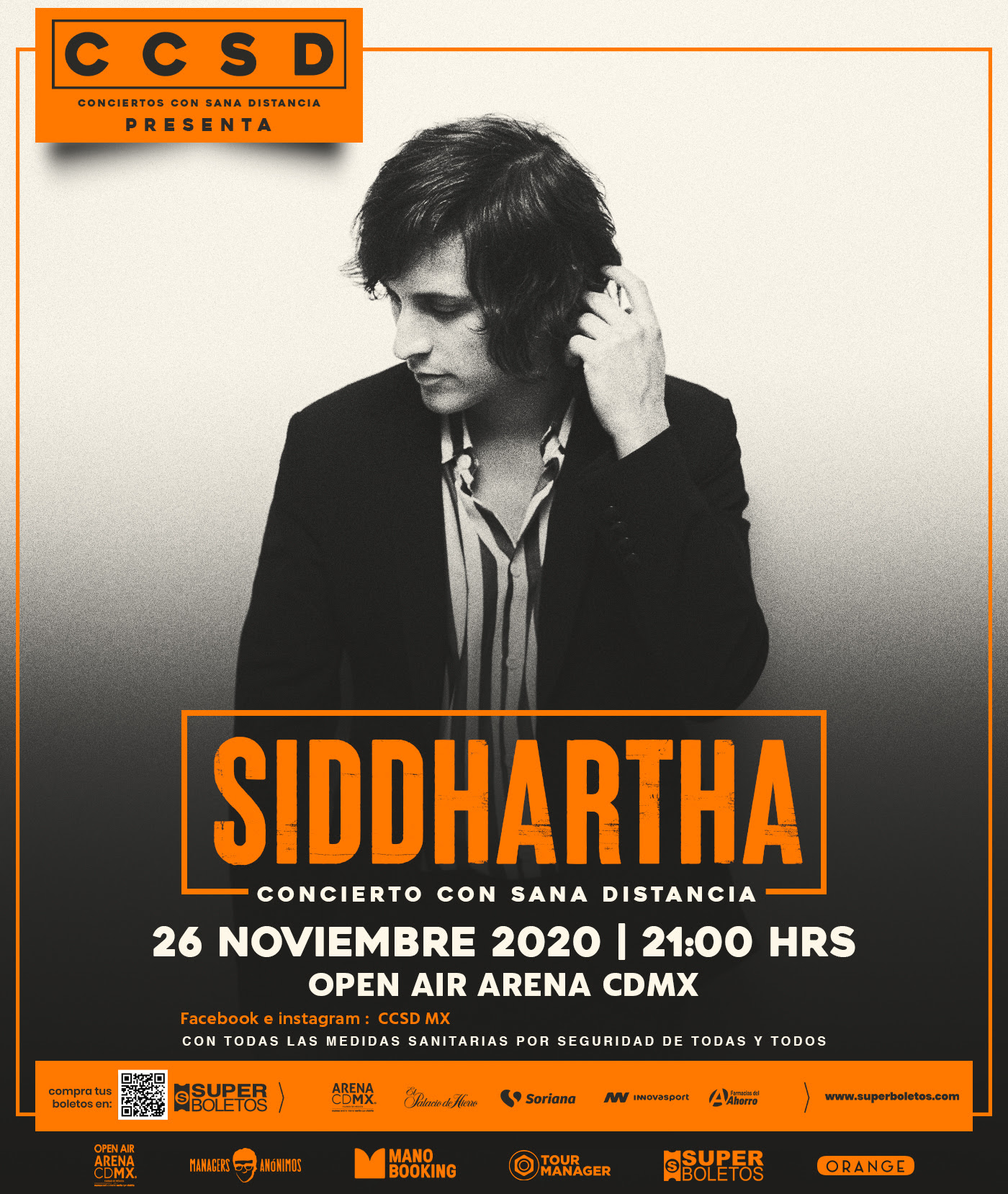 Siddhartha anuncia concierto presencial con sana distancia